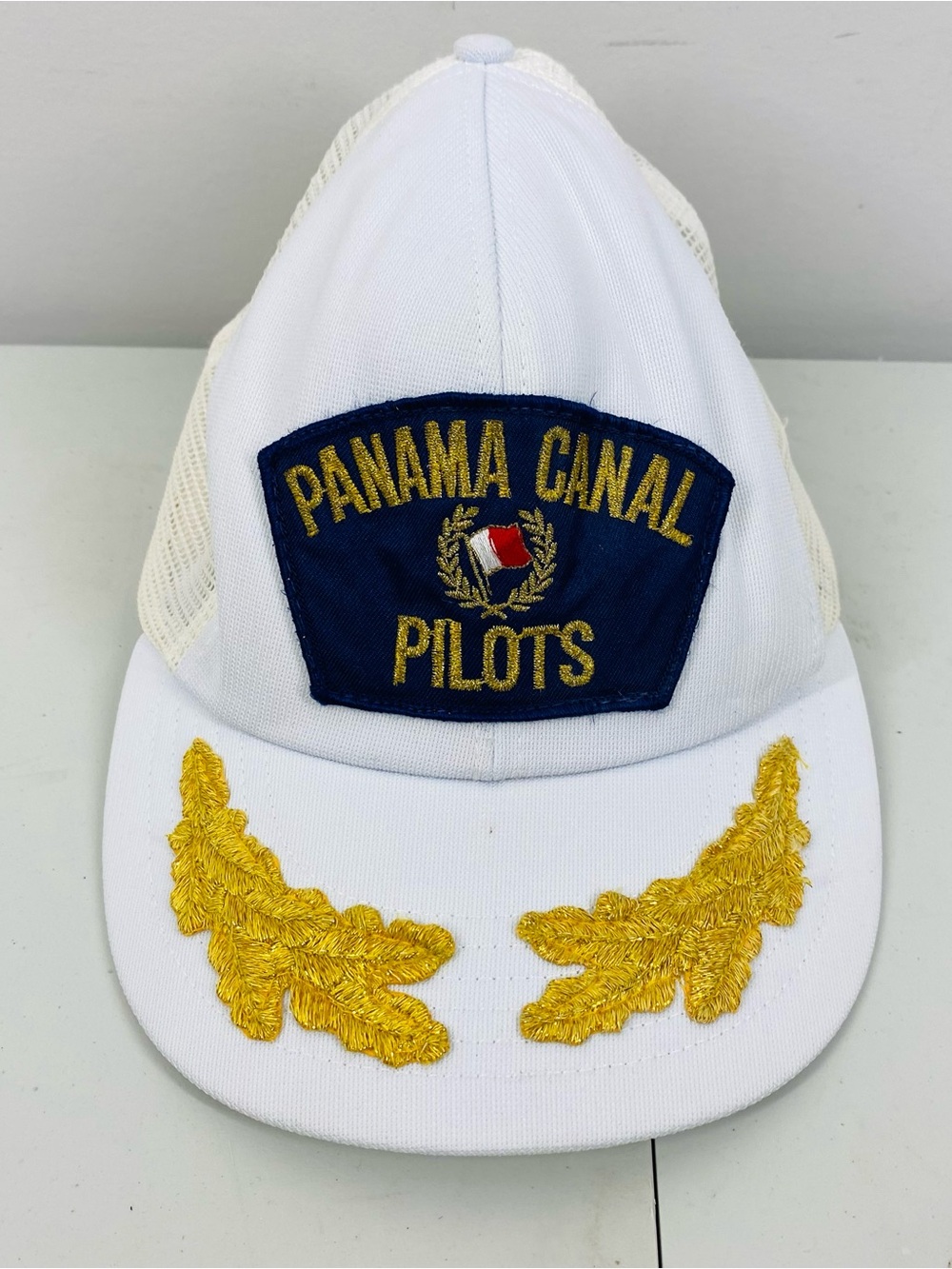 Panama Canal Pilots White Embroidered Captain Hat